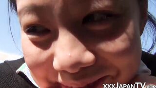 Vibrator fun out in public with gorgeous young Japanese gal
