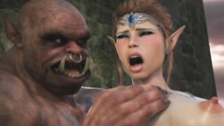 3D Elf Princess Fucked by Orcs