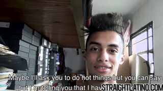 Latino first timer takes raw dick in ass and cum in mouth