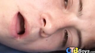 Young latino jerks off and cums in dildo masturbation solo