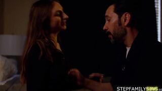 Busty teen stepdaughter teasing stepdad