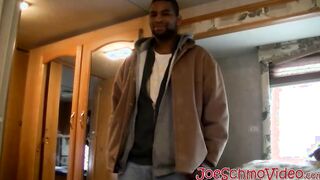 Black dude Dorky comes in a for a wank and a blowjob