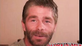 Bearded mature gay dude loves anal play while masturbating
