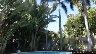 Poolside Sex with Sweet Blonde Girlfriend Sabrina Snow