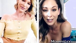 Blonde MILF Cherrie DeVille rubs pussy for her stepdaughter