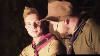 Scout and his scoutmaster sneaks to fuck