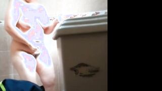 spying on latina Grandma with big hangers