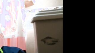 spying on latina Grandma with big hangers