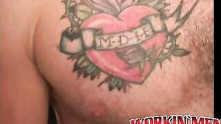 Mature dude with receding hair enjoys stroking his cock