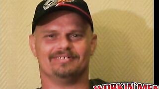 Bear belly amateur jerks his big dick and releases his load
