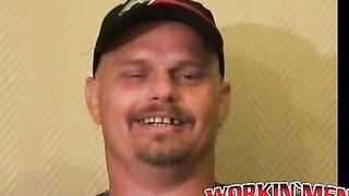 Bear belly amateur jerks his big dick and releases his load