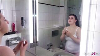 German BBW Step Sister Seduce to Pounded into Toilet by