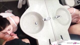 German BBW Step Sister Seduce to Pounded into Toilet by