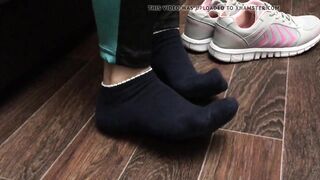 women into pants socks and shoes sub making out foot