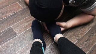 women into pants socks and shoes sub making out foot