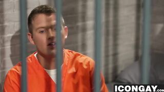 Mature bold dude fucks sexy twink hard in a prison cell