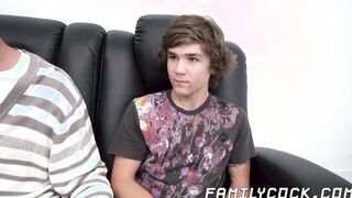 Hunky stepdad barebacks twink stepson and his gay lover