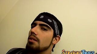 Badass straighty jacks off his cock while looking at the cam