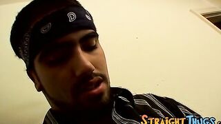 Badass straighty jacks off his cock while looking at the cam