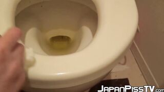 Japanese teeny filmed during solo pissing time