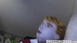 Young stud wears a Trump mask and fucks hunks