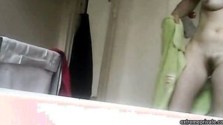 hidden camera films stepmother's hairy pussy