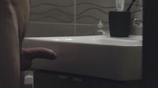 Amazing muscular stud wastes no time jerking off alone