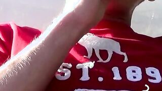 Ryan teasing his cock after he smokes and chills outside