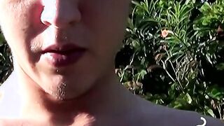Ryan teasing his cock after he smokes and chills outside
