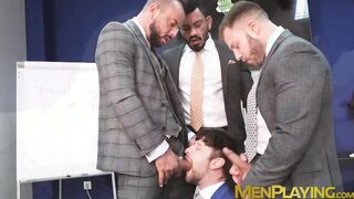Fun after party foursome with drunk and horny coworkers