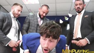 Fun after party foursome with drunk and horny coworkers