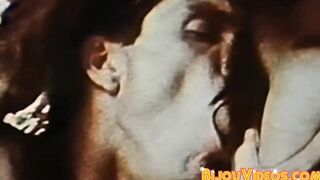 Vintage guys flexing after blowjobs before cumming hard