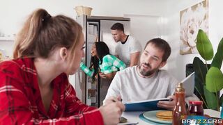 The two cheaters fuck all over the kitchen