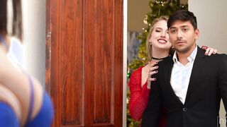 Threesome with busty employees during Christmas Party