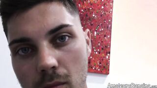 Kinky amateur wears sexy jockstrap while jerking off
