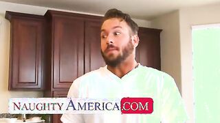 Long Tit cougar, Sybil Stallone, getting a juicy creampie from the delivery man