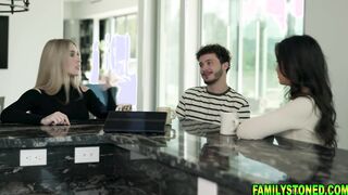 Stepmom saw stepson and his girl shooting porn