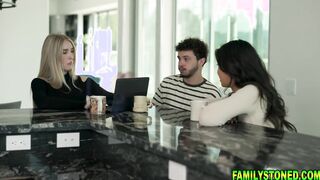 Stepmom saw stepson and his girl shooting porn
