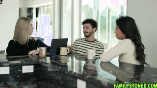Stepmom saw stepson and his girl shooting porn