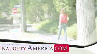 Carmen McCarthy fucks stranger while waiting for a tow