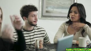 Stepmom helping her stepson shoot porn
