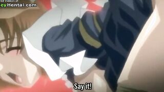 Sexy babe in uniform enjoys rough sex