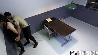 Young long haired thief raw fucked by two police officers