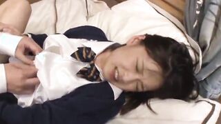 Freshman Groping Senior Japanese Girl Hairy Pussy