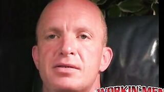 Mature gay dude jerks off and shoots his load on the plate