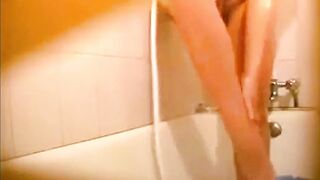 Italian stepmother Gina soaping her sensual body