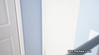 Cock sharing foursome at the female barracks