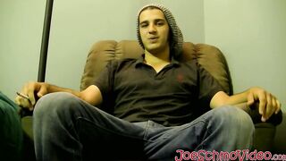 The dude is about to earn some money by jacking it off