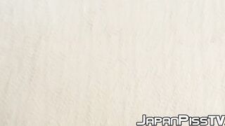 Kinky chick from Japan keeps track of how much she can pee