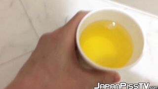 Kinky chick from Japan keeps track of how much she can pee